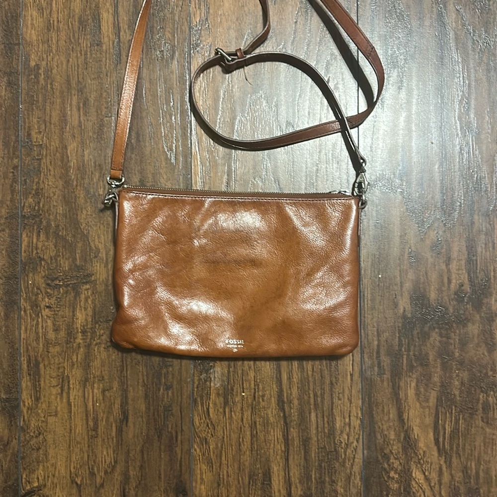 Fossil Tan Leather Shoulder Bag
